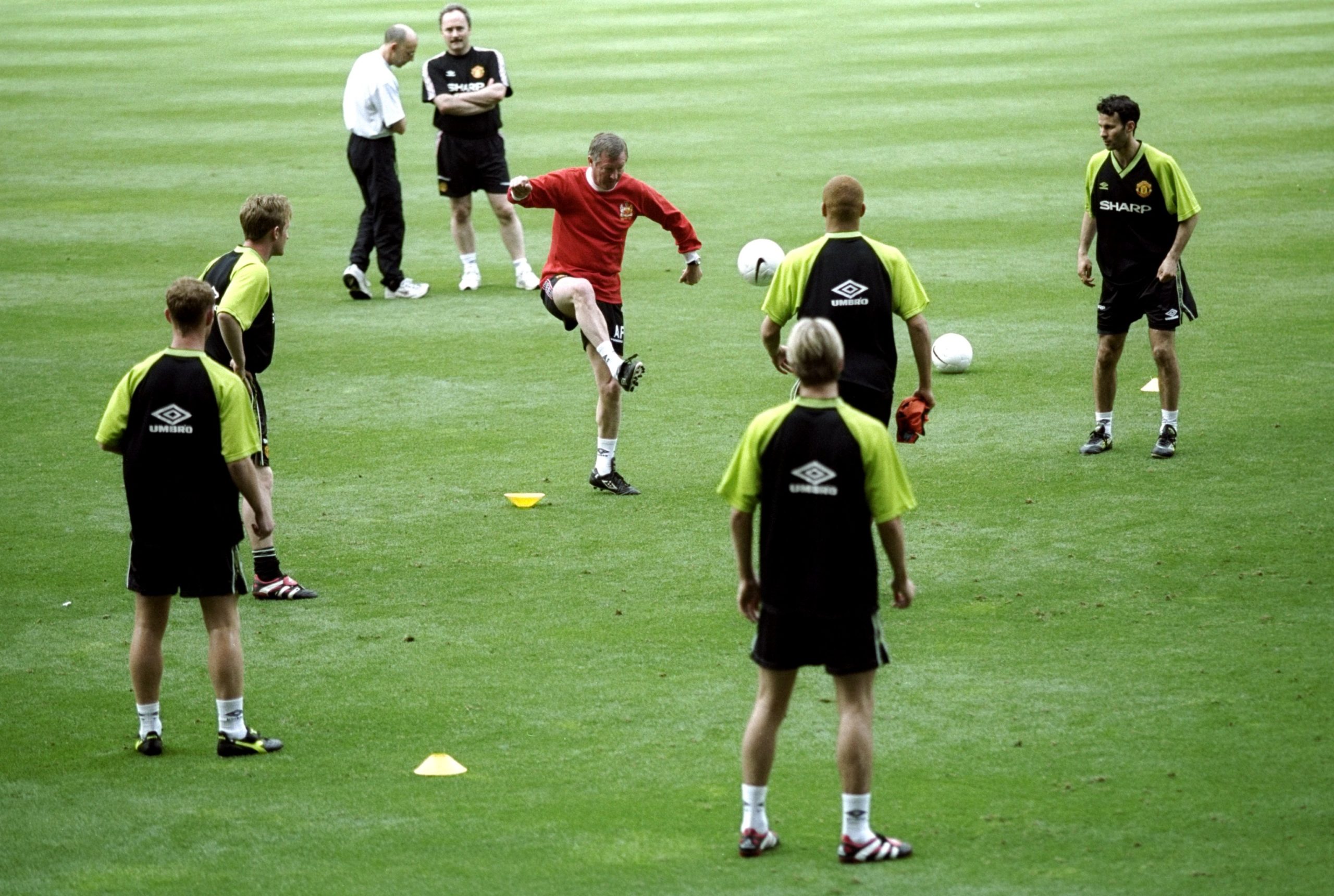 John Curtis training with Manchester United