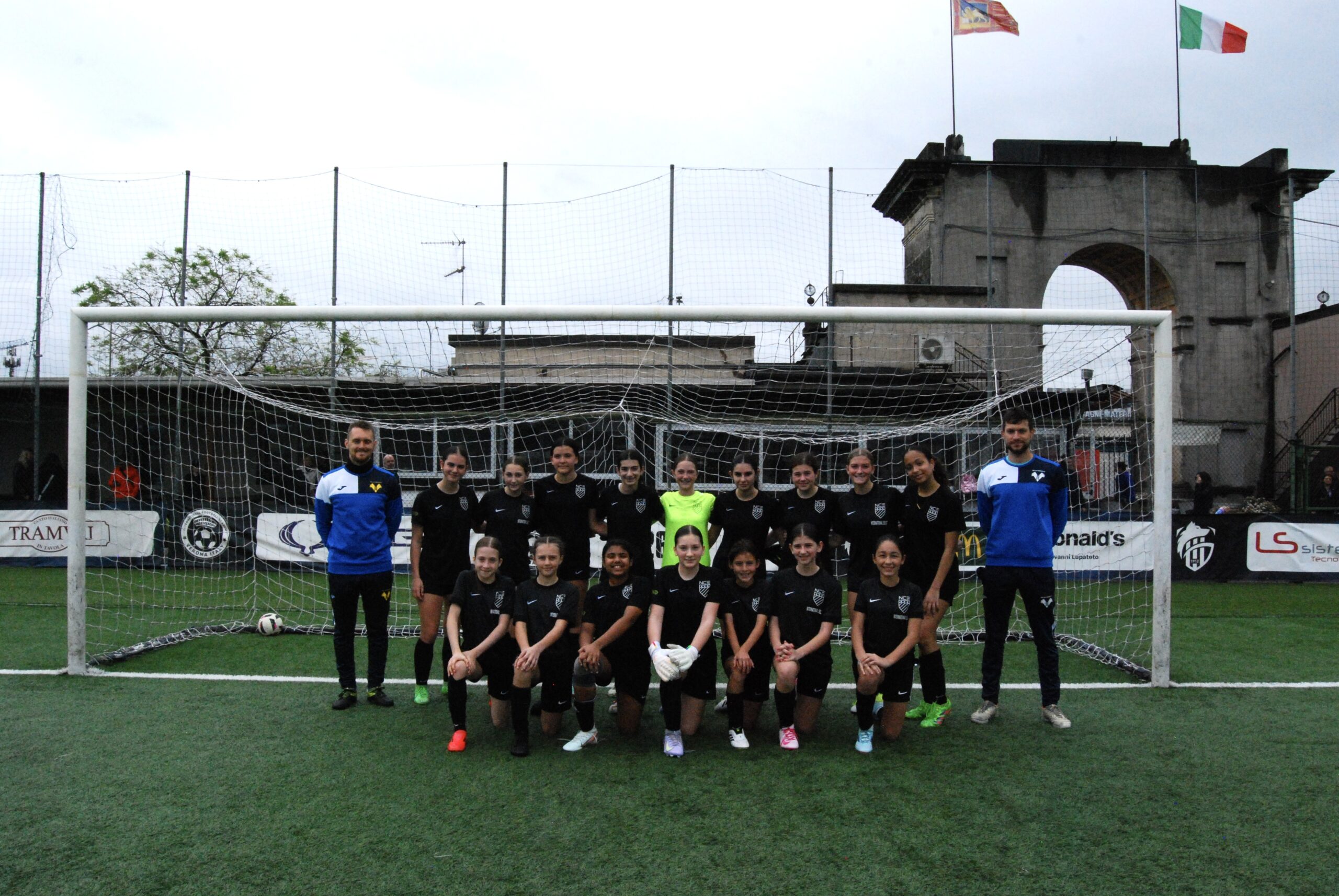 NCE Girls with Hellas Verona coaches